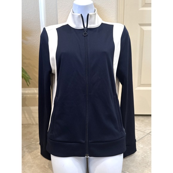 Tory Burch Jackets & Blazers - Tory Burch Tory Sport Colorblock Sz M Track Jacket Navy White Athleisure Zip
